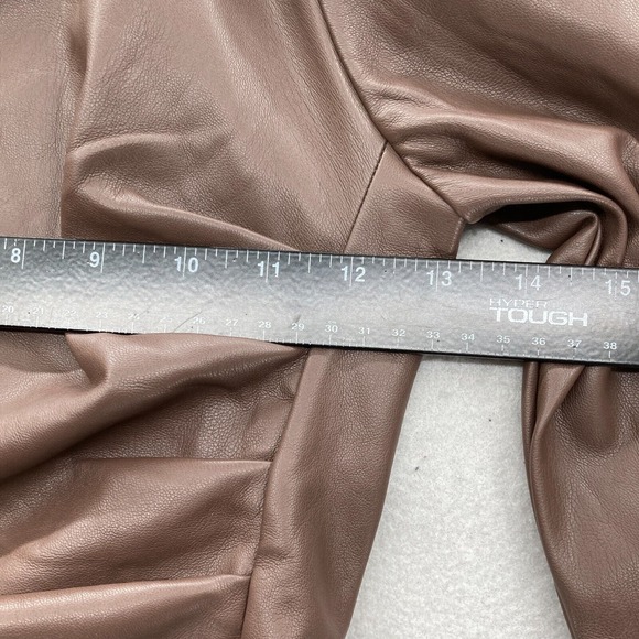 Express Brown Faux Leather One Shoulder Bodycon Dress XS Long Sleeve Party NWT - Picture 10 of 14